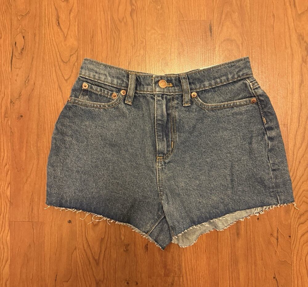 VS PINK Women's Jean Shorts Size 24 High-Waisted Light Blue Cut Off NWT Denim
